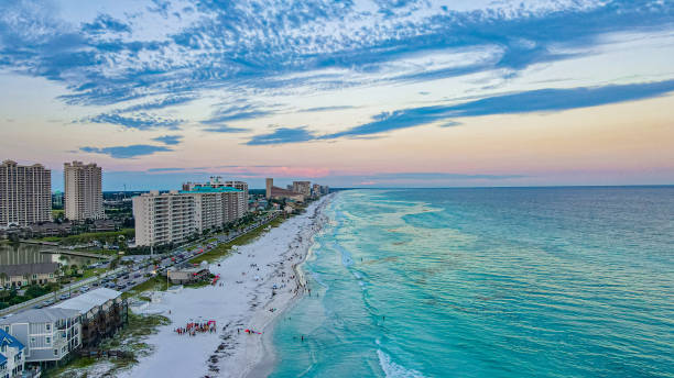 Destin and Miramar Beaches 2022 Florida July Drone Aerial Beach Gulf of mexico